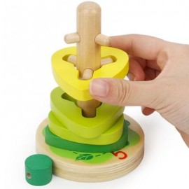 Topbright Educational Children Wooden Four Column Set Geometric Shape Matching Blocks (MUL