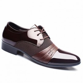 Men Formal Pointed Toe Lace Up Business Blucher Shoes (BROWN)