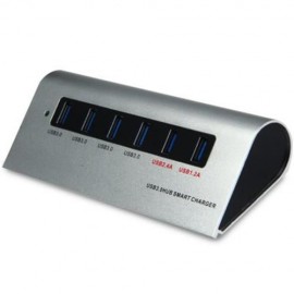 ALUMINUM ALLOY 4 USB3.0 PORTS HUB 2 QUICK CHARGE INTERFACES SMART CHARGER WITH US PLUG POW