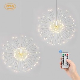 2PCS LH - BOM - YHD120WW 120 LEDs Hanging Starburst Lamps with 8 Lighting Modes (WARM WHIT