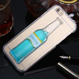 3D LIQUID FLOW COCKTAIL BOTTLE STYLE ANTI-SLIP BACK COVER CASE WITH TRANSPARENT FRAME FOR 
