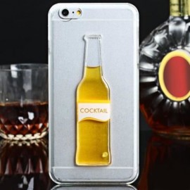 3D LIQUID FLOW COCKTAIL BOTTLE STYLE ANTI-SLIP BACK COVER CASE WITH TRANSPARENT FRAME FOR 
