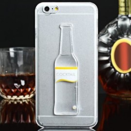 3D LIQUID FLOW COCKTAIL BOTTLE STYLE ANTI-SLIP BACK COVER CASE WITH TRANSPARENT FRAME FOR 