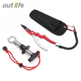 Outlife FG - 1021 Fishing Pliers Hook Remover with Fish Gripper Grabber (RED)