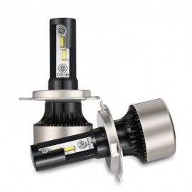 2PCS F5S 12V H4 / 9003 / HB2 Car SMD LED Headlight 6000lm 6500K Front Lamp (BLACK)