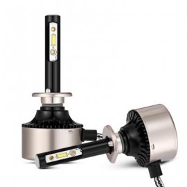 2PCS F5S 12V H1 Car SMD LED Headlight 6000lm 6500K Front Lamp (BLACK)