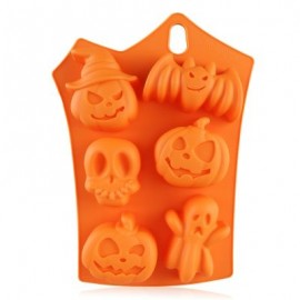Creative Happy Halloween Silicone Pumpkin Cake Silicone Mold Kitchen Bake Tools (ORANGE)