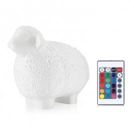3D Printing Sheep Light Night Lamp Remote Control for Bedroom (WHITE)