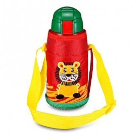 DA22 - C60 Children Stainless Steel Vacuum Cup With Straw 2 Caps 600ml (LAVA RED)