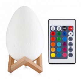 3D Printing Egg Shape Light Night Lamp Remote Control for Bedroom (WHITE)