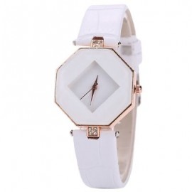 XR2015 Women Stylish Analog Quartz PU Leather Wrist Watch (WHITE)