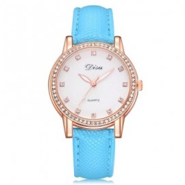 Disu DS071 Women Fashion Dial PU Band Quartz Wrist Watch (DAY SKY BLUE)