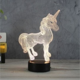 3D Unicorn Night Lights Creative Acrylic 3D LED Light Table Lamp Decotation Ligts for Home