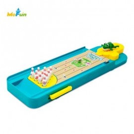 MoFun 1788 - B Mini Frog Bowling Table Desktop Game Launcher Toy (GREENISH BLUE)