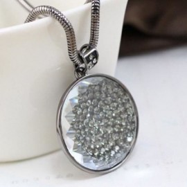 STYLISH WOMEN'S CRYSTAL ROUND SWEATER CHAIN NECKLACE (COLOR ASSORTED)