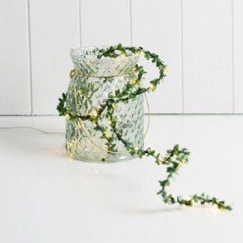 3M 30 LEDs Green Leaves String Light for Party Wall Window Home (SEAWEED GREEN)