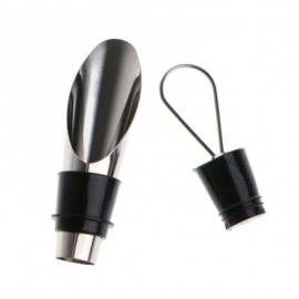 Stainless Steel Wine Bottle Stoppers Funnel Pourer for Bar Accessories (SILVER)