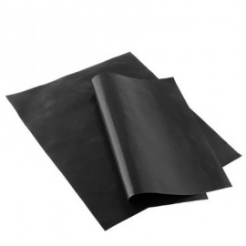 2PCS PTFE BBQ Grill Mat Barbecue Liner Reusable Teflon  Sheet 40 30cm Cooking (BLACK)