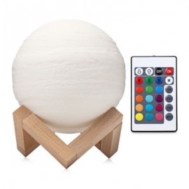 3D Printing Planet Lamp Night Light Remote Control for Bedroom (WHITE)