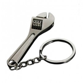 Silver Plated Changeable Spanner Keychain Wrench (SILVER)