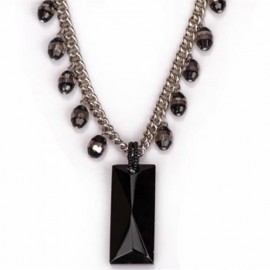 STYLISH WOMEN'S RHINESTONE RECTANGLE PENDANT NECKLACE (AS THE PICTURE)