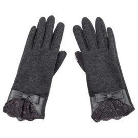 PAIR OF ELEGANT BOWKNOT AND LACE DECORATION TOUCH SCREEN GLOVES FOR WOMEN (GRAY)