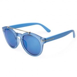 CHIC ALLOY EMBELLISHED SOLID COLOR SUNGLASSES FOR WOMEN (BLUE)