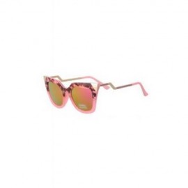 CHIC LEOPARD SPLICE CAT EYE SHAPE FRAME SUNGLASSES FOR WOMEN (PINK)