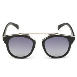 CHIC SILVER METAL EMBELLISHED MATTE BLACK SUNGLASSES FOR WOMEN (BLACK)