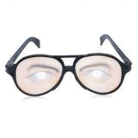 STYLISH EYES AND EYEBROW PATTERN EYEGLASS MISCHIEVOUS GLASSES FOR MEN (BLACK)