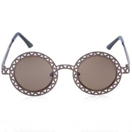 CHIC HOLLOW OUT ZIG ZAG ROUND SUNGLASSES FOR WOMEN (BRONZE-COLORED)