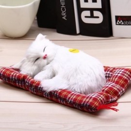 SIMULATION SLEEPING CAT CRAFT TOY  WITH SOUND (WHITE)