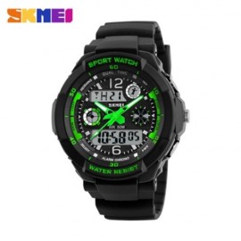 SKMEI 1060 LED SPORTS WATCH WITH DOUBLE JAPAN MOVTS 30M WATER RESISTANT PLASTIC WATCHBAND 