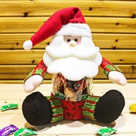 CHRISTMAS CANDY JAR SANTA CLAUS DOLL DECORATION (RED)