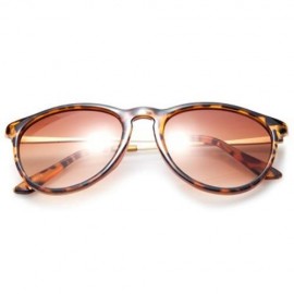 TRENDY VINTAGE ALLOY ROUND FRAME SUNGLASSES (LEOPARD)