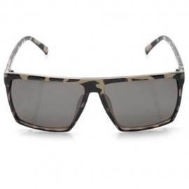 STYLISH QUADRATE FRAME SKULL EMBELLISHED SUNGLASSES (LEOPARD)