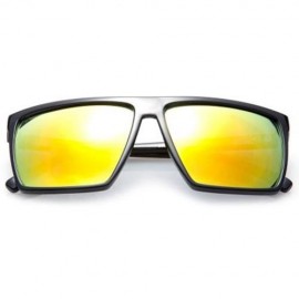 STYLISH QUADRATE FRAME SKULL EMBELLISHED SUNGLASSES (YELLOW)