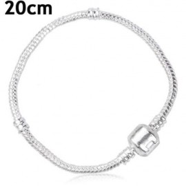 18CM 8G NEUTRAL FASHION EUROPE AMERICA BRACELET ROUND BONE SNAKE CHAIN BRACELET (SILVER)