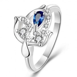 925 SILVER PLATED FASHION RING FOR WOMEN JEWELRY ACCESSORIES NICKLE FREE LEAF PATTERN (SIL