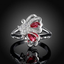 925 SILVER PLATED BOWKNOT PATTERN FASHION RING FOR WOMEN JEWELRY ACCESSORIES NICKLE FREE (