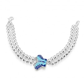 WOMEN CLASSY DESIGN SILVER PLATED BRACELET (BLUE)