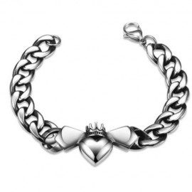 FASHION BAT PATTERN 316L STAINLESS STEEL BRACELET FOR MEN H006  (SILVER)