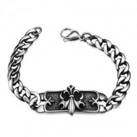 VINTAGE 316L STAINLESS STEEL BRACELET FOR MEN H011  (SILVER)
