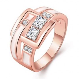 R774-B NICKLE FREE ANTIALLERGIC NEW FASHION JEWELRY 18K GOLD PLATED RING (ROSE GOLD)