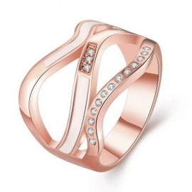 R760-B NICKLE FREE ANTIALLERGIC NEW FASHION JEWELRY 18K GOLD PLATED RING (ROSE GOLD)