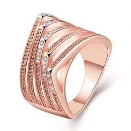 R746-B NICKLE FREE ANTIALLERGIC NEW FASHION JEWELRY 18K GOLD PLATED RING (ROSE GOLD)