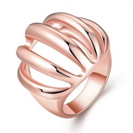 R745-B NICKLE FREE ANTIALLERGIC NEW FASHION JEWELRY 18K GOLD PLATED RING (ROSE GOLD)