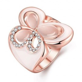 R772-B NICKLE FREE ANTIALLERGIC NEW FASHION JEWELRY 18K GOLD PLATED RING (ROSE GOLD)