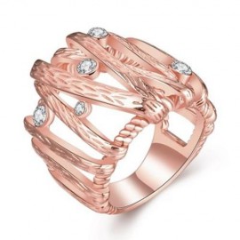 R753-B NICKLE FREE ANTIALLERGIC NEW FASHION JEWELRY 18K GOLD PLATED RING (ROSE GOLD)