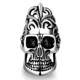 R170 UNIQUE STAR CELEBRITY MEN STYLES SKULL RING (SILVER GRAY)